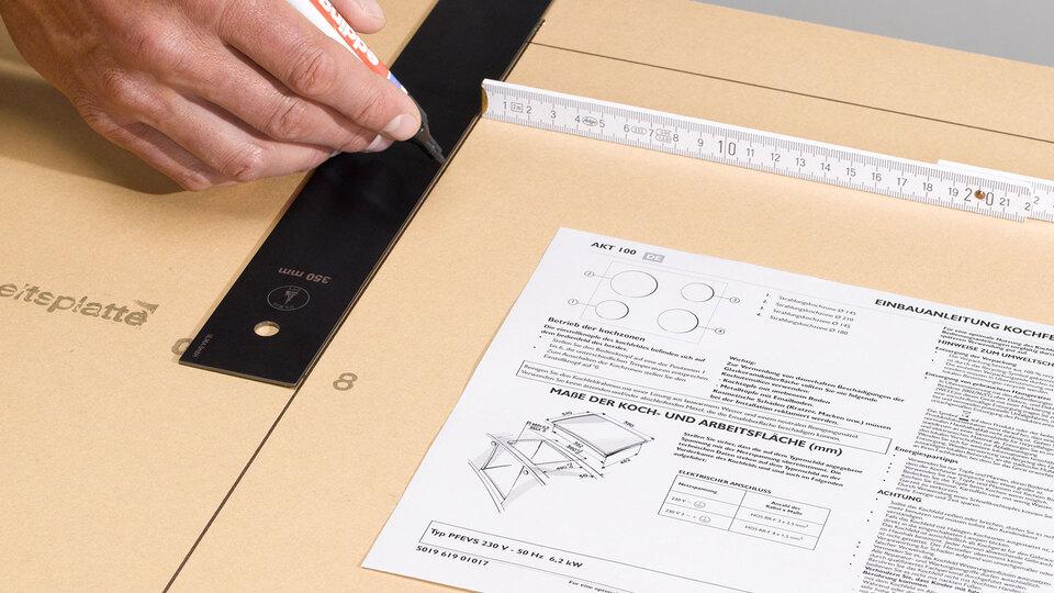 Holzzuschnitt Ausmessung Holzzuschnitt Ausmessung nach Anleitung mit Winkelmesser