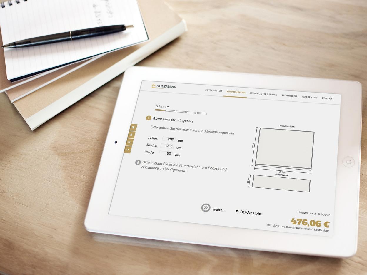 Möbelplaner Demonstration auf dem IPad